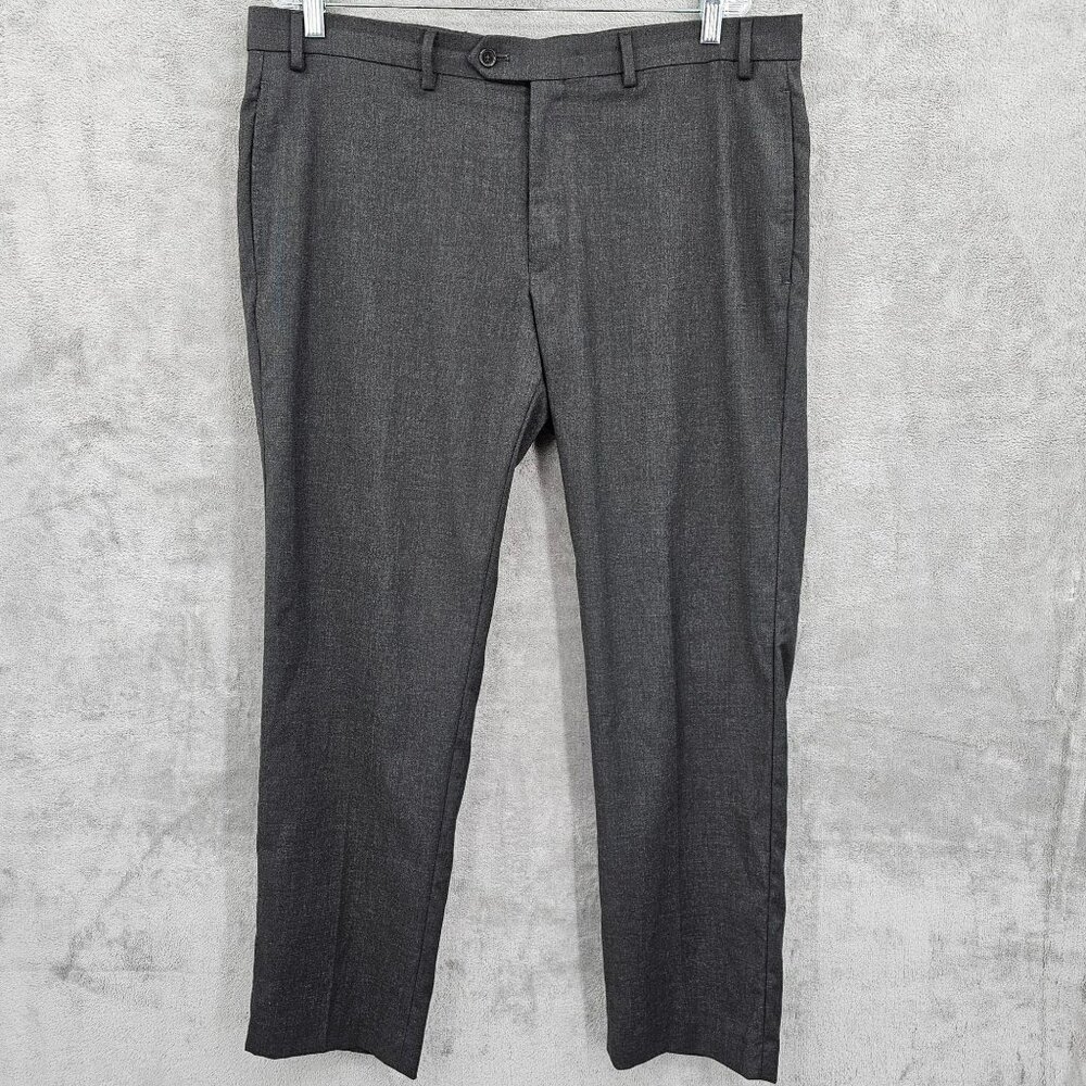 LRL Ralph Lauren Dress Pants Slacks 38x30 Charcoal Grey Flat Front Straight Leg